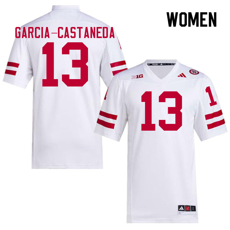 Women #13 Isaiah Garcia-Castaneda Nebraska Cornhuskers College Football Jerseys Stitched Sale-White